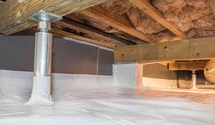 Crawl Space Jack Post Installation