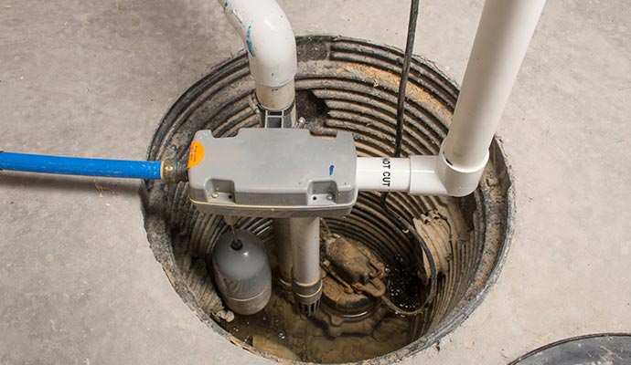 installed sump pump
