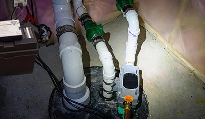 Sump pump discharge line