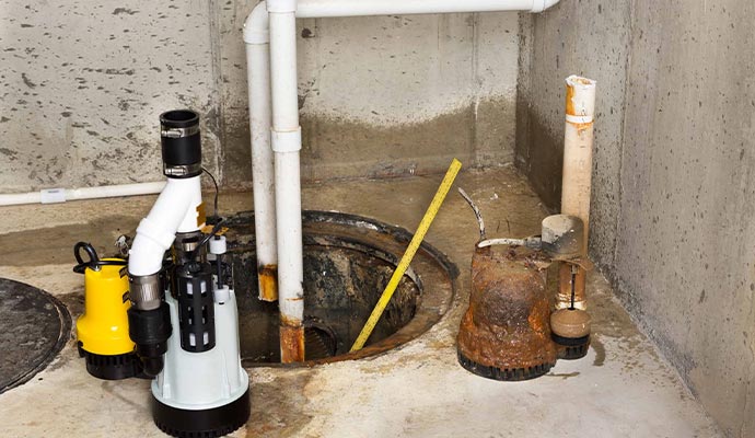 Sump pump repair and installation