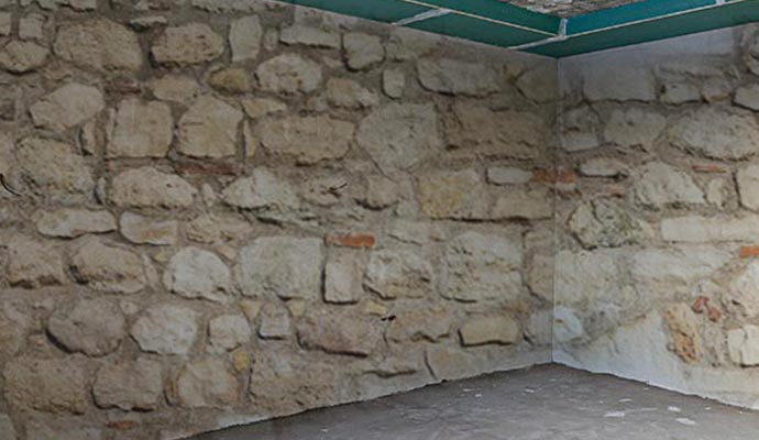 uneven stone basement walls